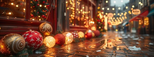 Poster - Christmas Decorations in a European City