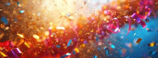 Canvas Print - Celebration Confetti and Ribbons