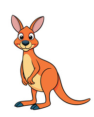 Wall Mural - A kangaroo cartoon character design illustration