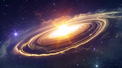 Wall Mural - Spectacular Spiral Galaxy with a Bright Central Star in the Universe