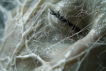 Poster - A Close-Up of a Spider Web