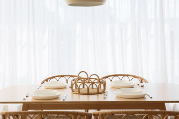 Poster - Table setting in modern dining room