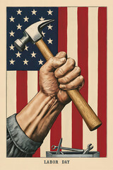 Wall Mural - Labor Day and the importance of workers, banner posters and social media post design