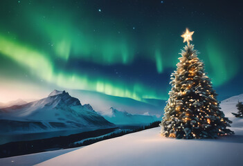 christmas tree in the mountains