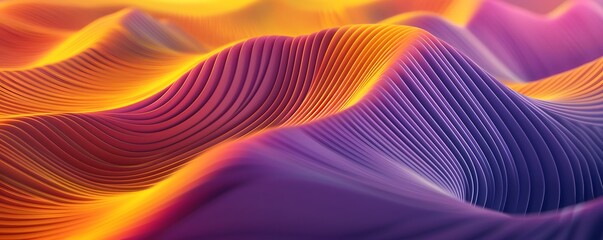 Wall Mural - Abstract Wavy Pattern with Orange and Purple Hues