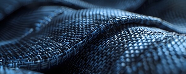Abstract Blue Woven Fabric Texture
