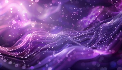 Sticker - Abstract Purple and Pink Waves with Glittering Lights