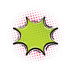 Sticker - Comic-style speech bubble with halftone dot pattern design