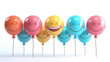 © GG Kenji - A group of people holding floating balloons with smiling faces on whimsical background, symbolizing joy and friendliness.