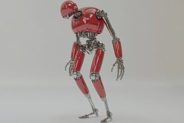 Sticker - Sleek humanoid robot standing in isolation embodying advanced artificial intelligence design