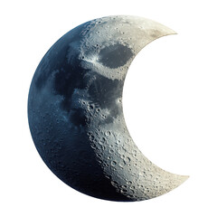 Crescent Moon With Smooth Surface, Isolated On Transparent Png Background, Ideal For Night-Time Or Fantasy-Themed Game Elements . Generative ai