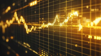 Poster - Detailed view of a gold trading chart on a computer monitor, showing recent price movements.