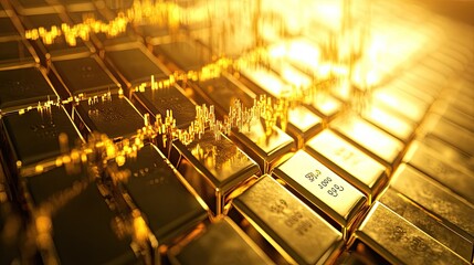 Poster - High-resolution image of a gold price chart with a clear upward trend.