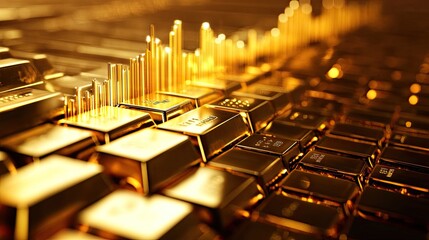 Poster - High-resolution image of a gold price chart with a clear upward trend.