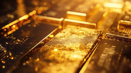 Poster - Zoomed-in shot of a gold trading chart with candlesticks and volume bars.