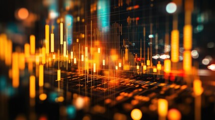 Poster - Zoomed-in shot of a gold trading chart with candlesticks and volume bars.