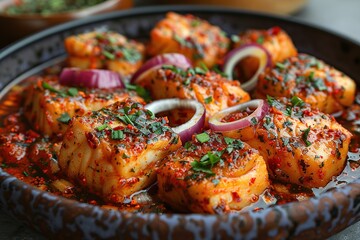 Poster - Delicious Baked Fish with Herbs and Spices