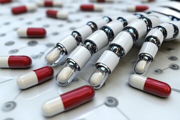 Sticker - Pharmacy robotics: Multiple capsules handled by precise robotic machinery