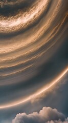 Wall Mural - A gas giant with swirling clouds and lightning storms.
