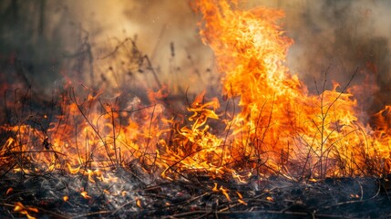 Canvas Print - Controlled burns are deliberate fires used to manage ecosystems and reduce wildfire risk.