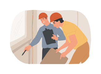 Poster - Home inspector isolated cartoon vector illustrations.