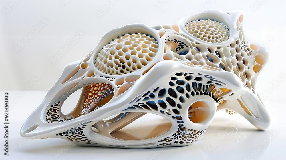 16. Bioengineered spaceship mimicking organic shapes, featuring living ...