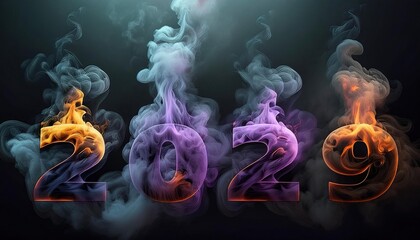 Poster - 2029 Year Celebration with Colorful Smoke Effects