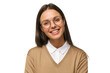 © Damir Khabirov - Young woman in casual clothes wearing roung glasses and smiling