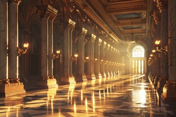 Wall Mural - ai generative luxurious palace of gold