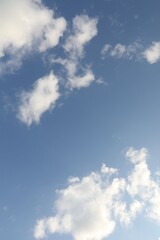 Sticker - Picturesque view of blue sky with fluffy clouds