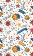 © sathian - New Year and Christmas 2d cartoon or graphic advertising background, Seamless pattern
