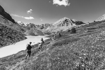 Sticker - hiking in the mountains