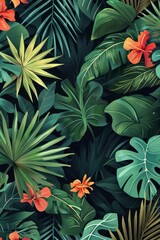 design. evergreen pattern. tropical