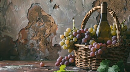 Sticker - Wine and Grapes Still Life Photography