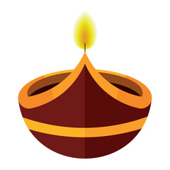 Sticker - diwali diya clay lamp