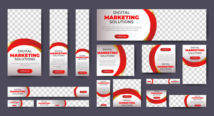 Wall Mural - business marketing advertising banner design template. web banner ad layout. vector