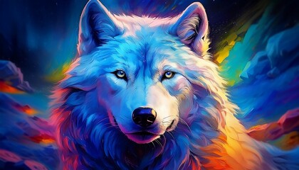 Naklejka na meble Arctic Wolves illustration