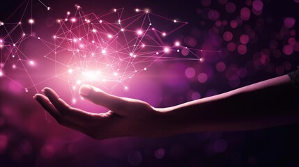 Hand Holding Digital Network