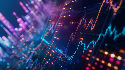 Fototapete - Stock Market Graph: Financial chart displaying stock market data.