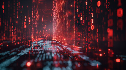 Fototapete - concept of data encryption with a visual representation of data being transformed into an encrypted code, surrounded by digital locks and security algorithms. cybersecurity technology 
