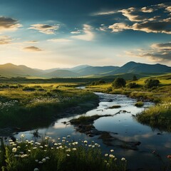 Poster - beautiful nature landscape panoramic photo