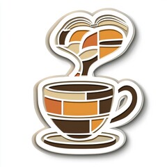 Poster - Coffee Cup with Book Steam