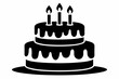 © Trendy CraftSVG  - Birthday cake vector silhouette, birthday cake icon