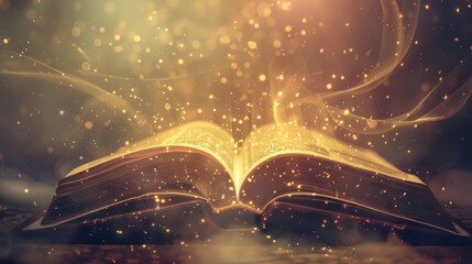 Canvas Print - Mystical Book with Glowing Particles