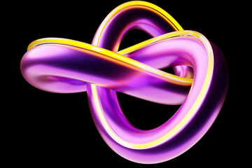 Poster - Abstract 3d design against colored background. Smooth shape 3d rendering under neon color