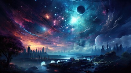 beautiful space, galaxy background