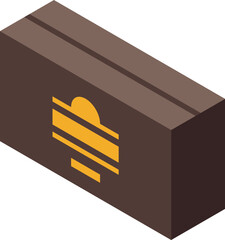 Poster - Closed cardboard box with blank label for branding and advertising