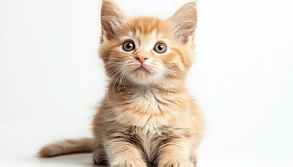 Sticker - Cute kitten pets, small playful fluffy pureb cat generated by AI