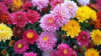 Poster - Chrysanthemums, with their rich variety of forms, brighten up autumn gardens.