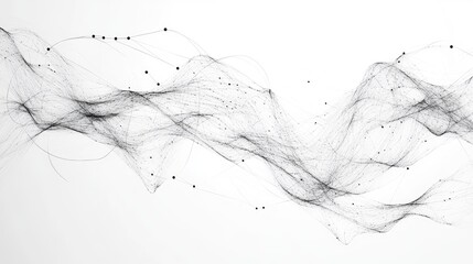 Poster - contemporary abstract line drawing of interconnected lines, with a smooth background for text additi